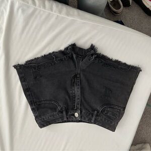 PacSun Distressed Black Jean Shorts